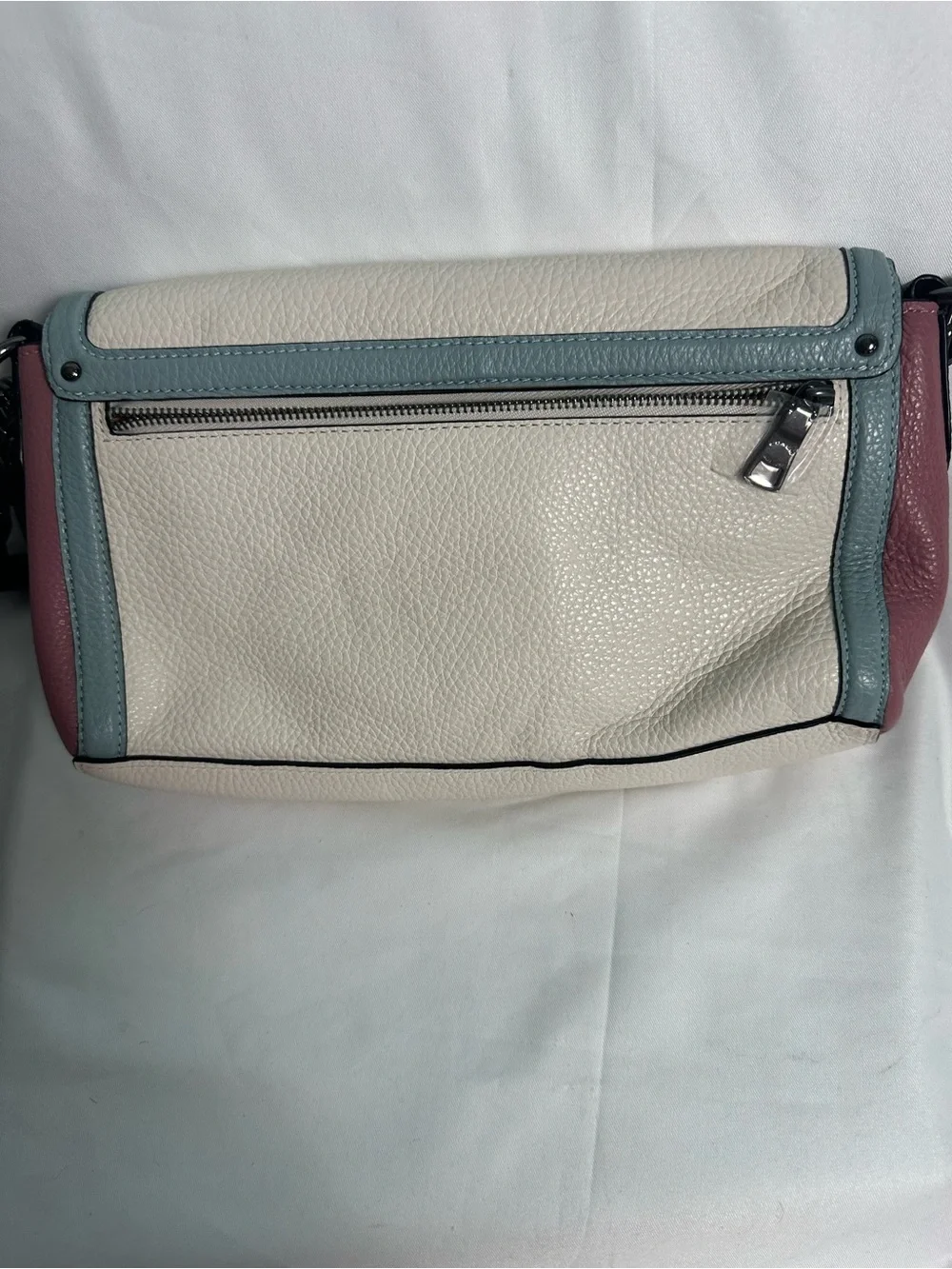 Coach Colorblock Darcy Crossbody Bag in White, Tan & Pink